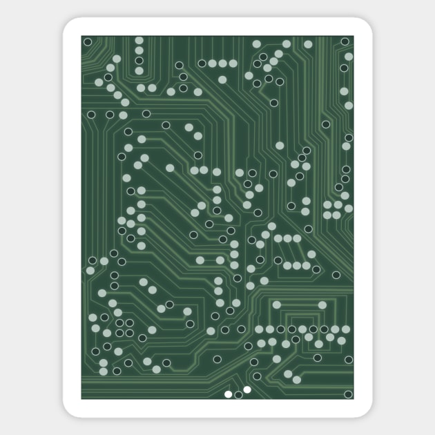 Green Circuit Board Background Sticker by WarriorWoman